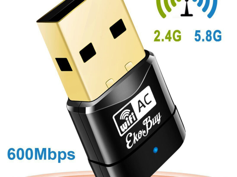 EkoBuy AC600 Dual Band Mini Wireless Usb Adapter Dongle Wifi 802.11 ABGN AC 5GHz SKU asc10061-600