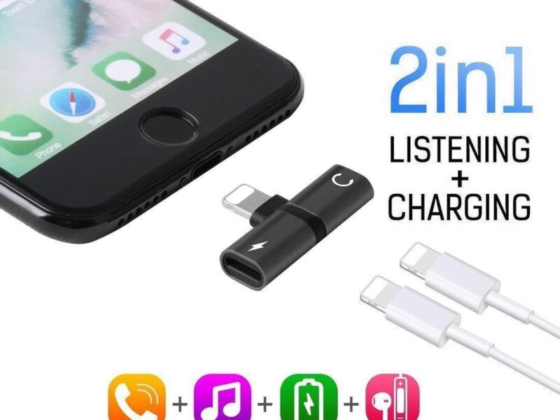 2in1 Audio Adapter Dual Headphone Audio & Charger iphone SKU asc10024