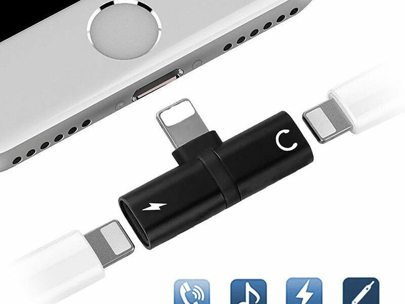 2in1 Audio Adapter Dual Headphone Audio & Charger iphone SKU asc10024