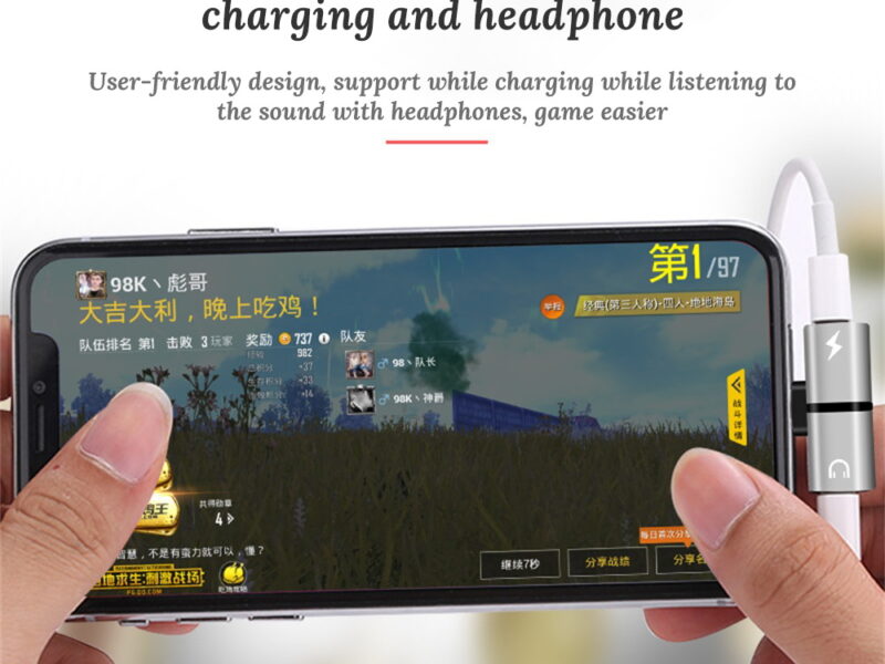 2in1 Audio Adapter Dual Headphone Audio & Charger iphone SKU asc10024