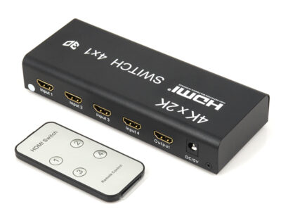 4 Port HDMI 4K Switch with Optical Toslink Supports 4K 2K 1080p Full Metal Body SKU asc10010