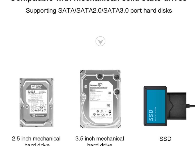 USB 3.0 to Sata Adapter Converter 2.5",3.5" Sata HDD,SSD, UASP with 12V DC PowerSKU asc10092