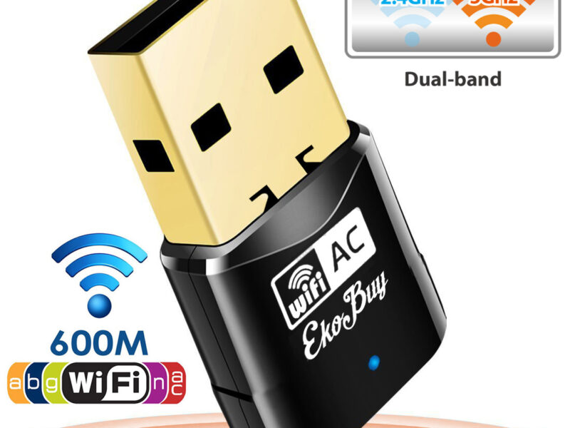EkoBuy AC600 Dual Band Mini Wireless Usb Adapter Dongle Wifi 802.11 ABGN AC 5GHz SKU asc10061-600
