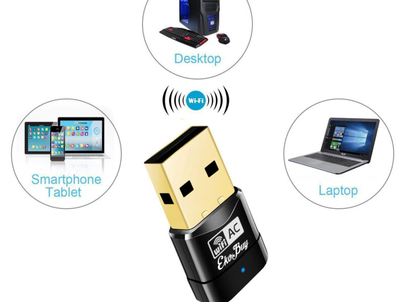 EkoBuy AC600 Dual Band Mini Wireless Usb Adapter Dongle Wifi 802.11 ABGN AC 5GHz SKU asc10061-600