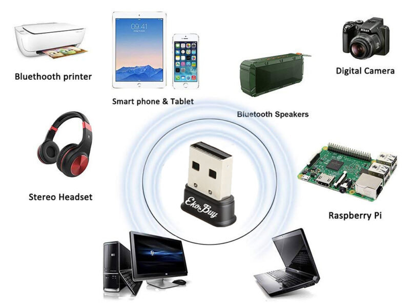 EkoBuy USB Bluetooth 4.0 Broadcom Adapter Dongle PC Plug and Play Windows 10 8 7 SKU asc10095