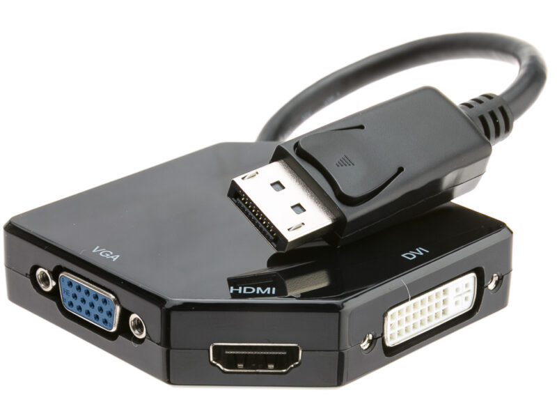 EkoBuy DisplayPort DP to HDMI, VGA or DVI 3-IN-1 Adapter Converter SKU asc10062