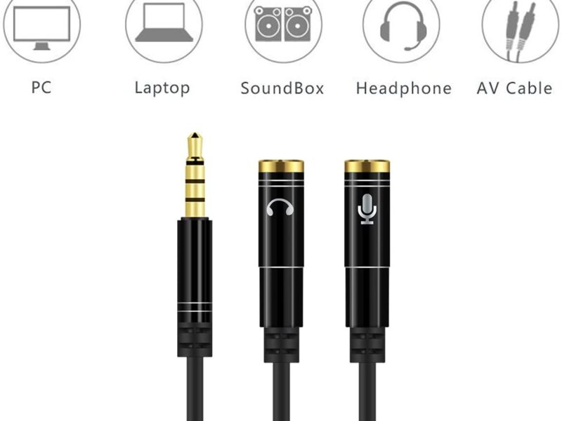 Headset Y Splitter Microphone and Headphone SKU asc10035