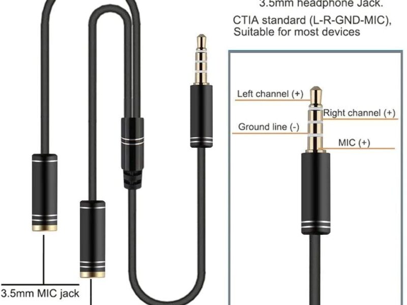Headset Y Splitter Microphone and Headphone SKU asc10035