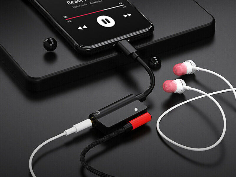 3.5mm Headphone Jack AUX Splitter Adapter and Charger For iPhone SKU asc10028Ll001