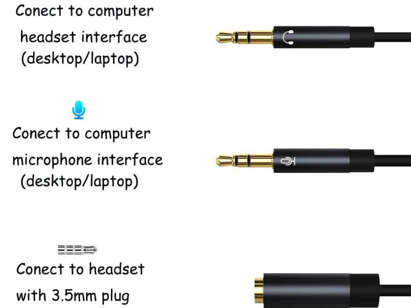 Headset Mic and Headphone Splitter CTIA SKU asc10041