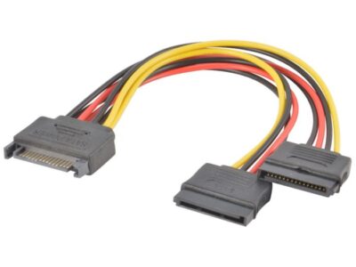 Sata to 2x SATA Power Y Splitter Adaptor Cable Lead 2 Way 1x 15 Pin to 2x 15 Pin SKU asc10008-sat